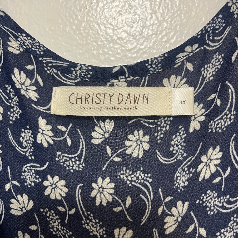 Christy Dawn Simple Dawn Navy Floral Midi Dress - Picture 6 of 8